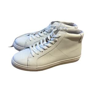 American Eagle New Mens Mid Top Sneakers Size 11 Real Leather Shoes White NWT